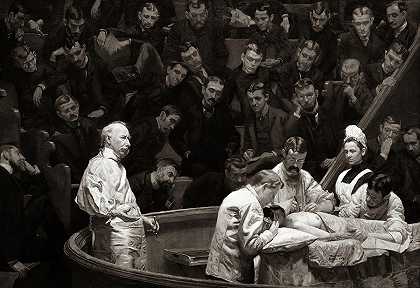 阿格纽诊所海斯·阿格纽医生的画像`The Agnew Clinic, Portrait of Dr. Hayes Agnew by Thomas Eakins
