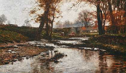 快跑`Pleasant Run (1885) by Theodore Clement Steele