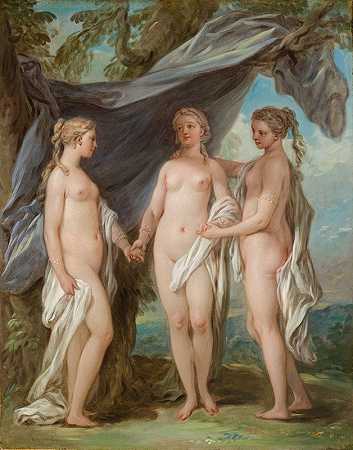 三美图`The Three Graces (circa 1763) by Charles-André van Loo