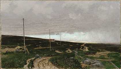 在海边。来自挪威杰伦的主题`On the coast. Motif from Jaeren, Norway (1879) by Frits Thaulow
