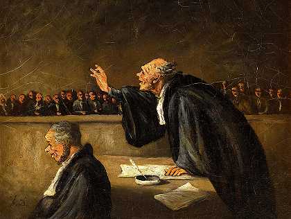 提倡`Advocate by Honore Daumier