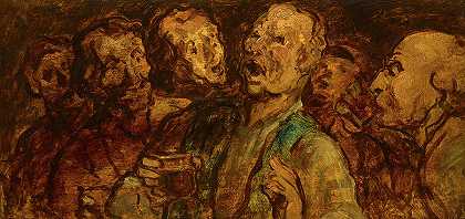 饮酒者`Drinkers by Honore Daumier