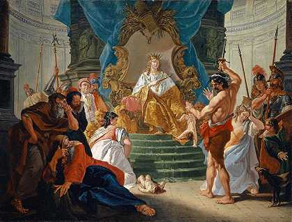 所罗门的审判`The Judgment Of Solomon (Around 1750) by Francesco Fontebasso