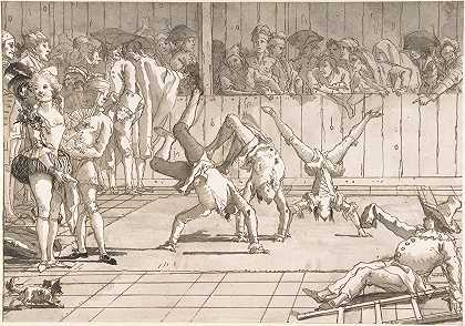 杂技演员`The Acrobats (1727–1804) by Giovanni Domenico Tiepolo
