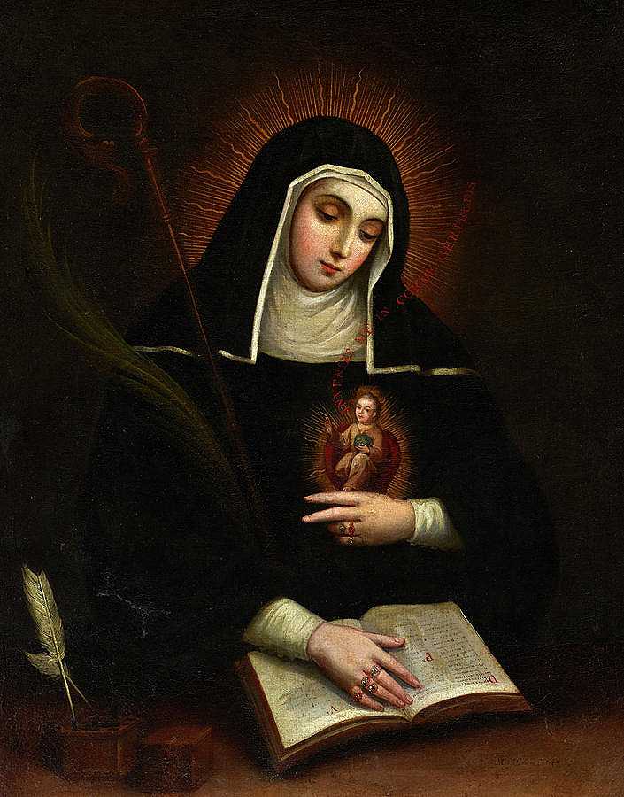 圣格特鲁德，圣格特鲁迪斯`Saint Gertrude, Santa Gertrudis by Miguel Cabrera