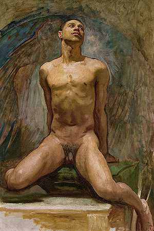 托马斯·E·麦凯勒的裸体研究，1916-1924年`Nude Study of Thomas E. McKeller, 1916-1924 by John Singer Sargent
