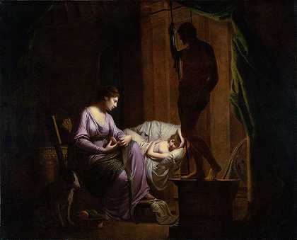 佩内洛普解开她的网`Penelope Unraveling Her Web (1783–1784) by Joseph Wright of Derby