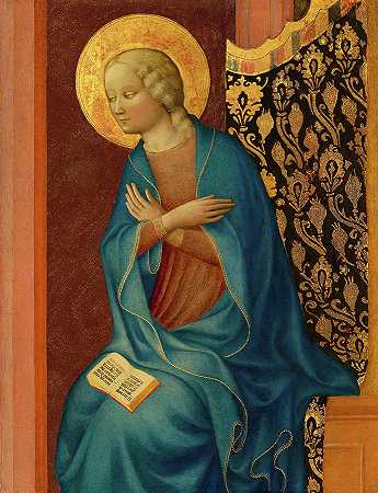 《圣母报》，1430年`The Virgin Annunciate, 1430 by Masolino da Panicale