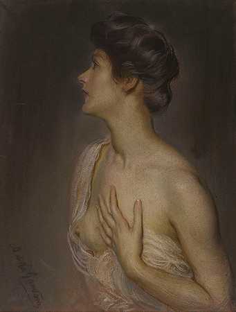 女性半身像`Buste de femme (1882~1915) by Antonio de La Gandara