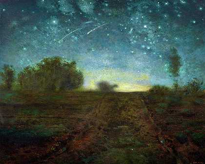 星夜，1850-1865`Starry Night, 1850-1865 by Jean-Francois Millet