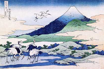 相扑省梅泽庄园，1830-1831年`Umezawa Manor in Sagami Province, 1830-1831 by Katsushika Hokusai