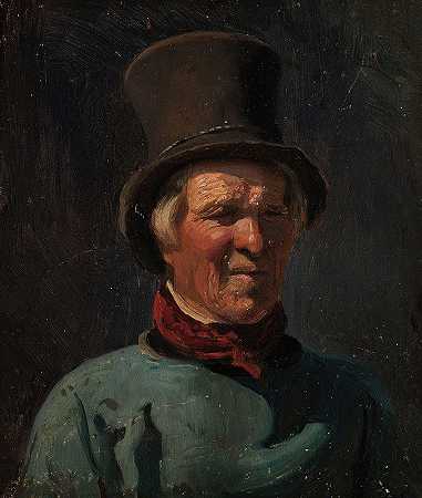 戴帽子的男人`Man with Hat by Adolph Tidemand