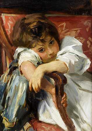 儿童肖像`Portrait Of A Child by John Singer Sargent
