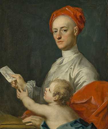 卡鲁·赫尔维·米尔德梅肖像（1690-1784）`Portrait of Carew Hervey Mildmay (1690~1784) by Jacopo Amigoni