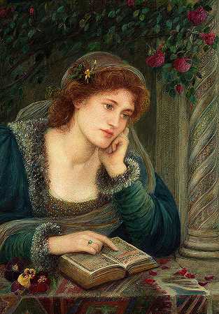 比阿特丽斯，1896年`Beatrice, 1896 by Marie Spartali Stillman