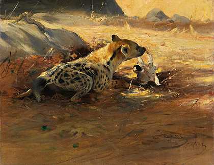 鬣狗`Hyäne (1905) by Wilhelm Kuhnert