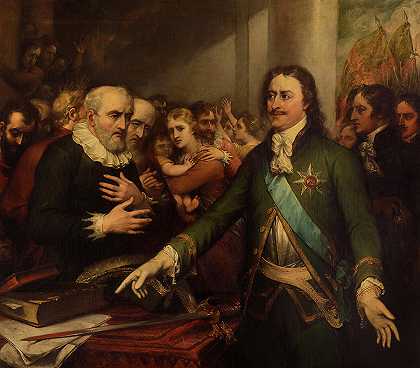 1704年，彼得大帝在纳瓦被捕时`Peter the Great at the Capture of Narva, 1704 by John Trumbull