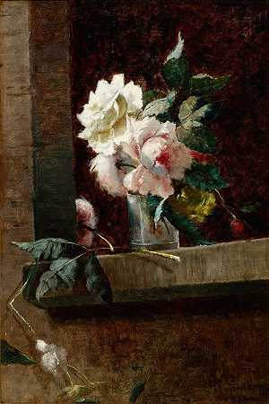 意大利玫瑰`Italian Roses (1887) by William Henry Hilliard