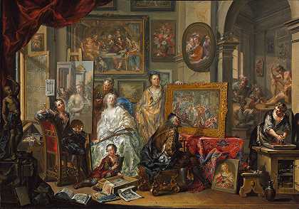 艺术家s工作室`The Artists Studio (1740s~1750s) by Johann Georg Platzer