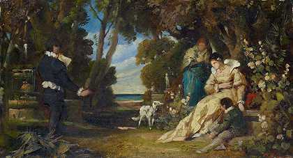 塔索和两个Eleonor`Tasso and the Two Eleonors by Karl Brünner