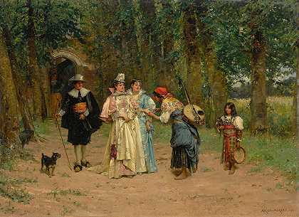 算命先生`The fortune teller ( 1878) by Adrien Moreau
