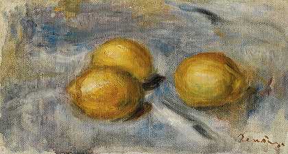 柠檬静物`Nature Morte Aux Citrons (1918) by Pierre-Auguste Renoir