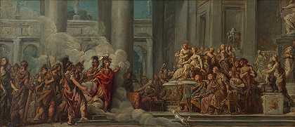埃涅阿斯抵达迦太基`The Arrival of Aeneas in Carthage (1772~1774) by Jean Bernard Restout