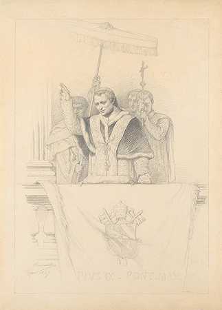教皇皮乌斯九世将祝福的城市和奥秘`Pope Pius IX Imparting the Blessing Urbi et Orbi (1847) by François-Léon Benouville