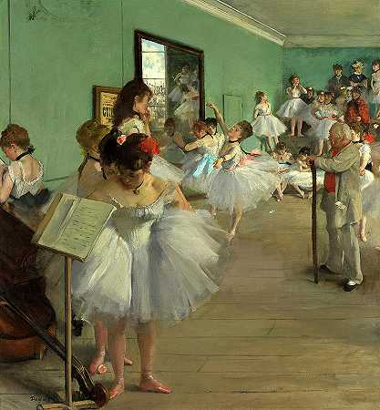 舞蹈课，画于1874年`The Dance Class, Painted 1874 by Edgar Degas