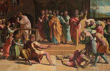 亚拿尼亚之死，1515-1516年`The Death of Ananias, 1515-1516 by Raphael