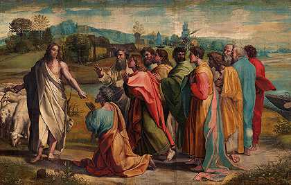基督对彼得的指控，1515-1516年`Christ\’s Charge to Peter, 1515-1516 by Raphael