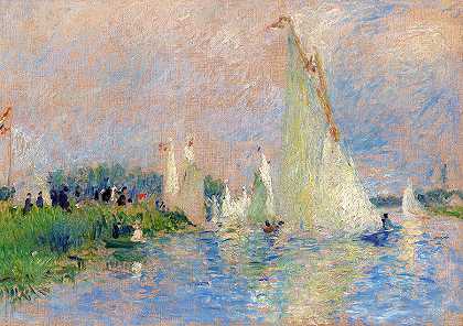 1874年在阿根泰尔举行的帆船赛`Regatta at Argenteuil, 1874 by Pierre-Auguste Renoir