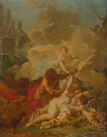 神话场景`Mythological Scene by Circle Of François Boucher