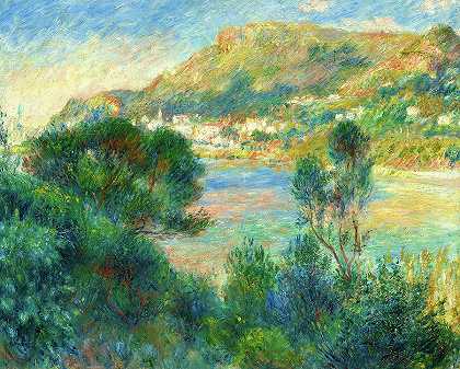 1884年马丁角的蒙特卡洛景观`View of Monte Carlo from Cap Martin, 1884 by Pierre-Auguste Renoir