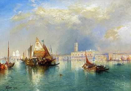 威尼斯，1903年`Venice, 1903 by Thomas Moran