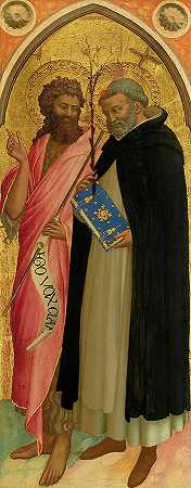 施洗者圣约翰和圣多明尼克，1420年`Saint John the Baptist and Saint Dominic, 1420 by Fra Angelico