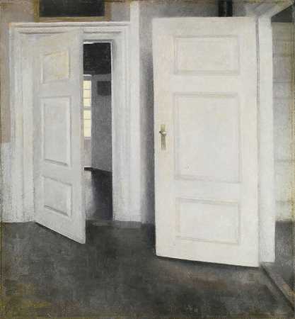 白门，绞死30`White doors, strandgade 30 by Vilhelm Hammershøi