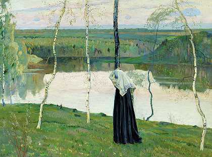 圣湖`Sacred Lake by Mikhail Nesterov