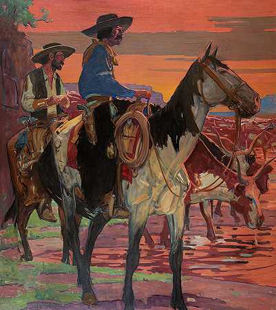 1917年的《牧人》`Cattlemen, 1917 by Allen True