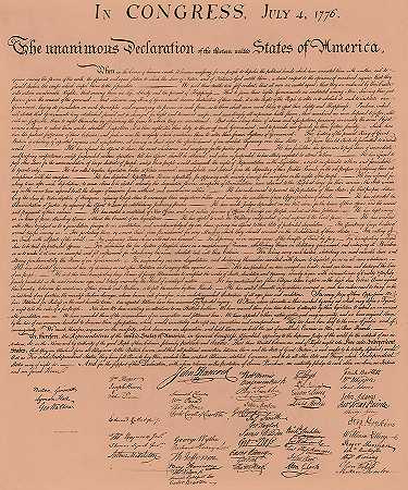 独立宣言，1776年7月4日`The Declaration of Independence, July 4, 1776 by American History