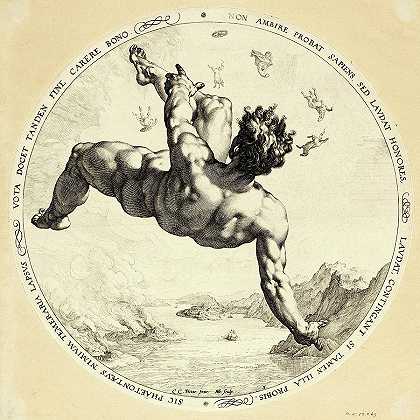 法厄顿，来自四个耻辱者`Phaethon, from The Four Disgracers by Hendrik Goltzius