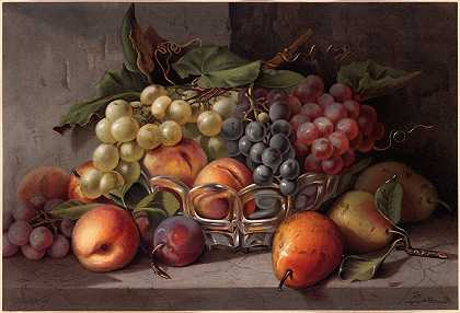 秋果`Autumn Fruit (ca. 1861–1897) by Louis Prang