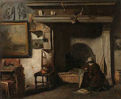 哈勒姆画家彼得·弗雷德里克·范奥斯的工作室`The Studio of the Haarlem Painter Pieter Frederik van Os (c. 1856 ~ c. 1857) by Anton Mauve