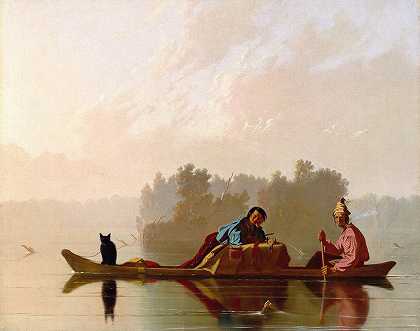 从密苏里州下来的毛皮商人`Fur Traders Descending the Missouri (1845) by George Caleb Bingham