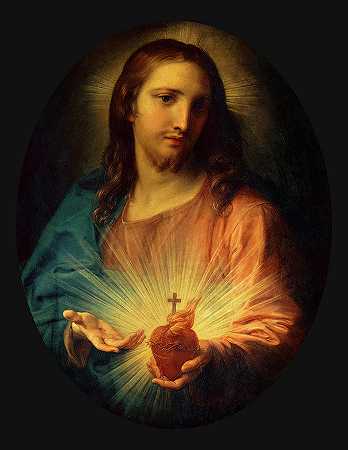耶稣的圣心`The Sacred Heart Of Jesus by Pompeo Batoni