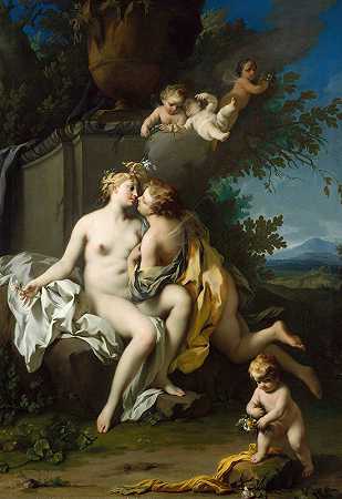 弗洛拉与西风`Flora and Zephyr (1730s) by Jacopo Amigoni