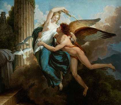 丘比特和普赛克的重聚`The Reunion of Cupid and Psyche (1793) by Jean Pierre Saint-Ours