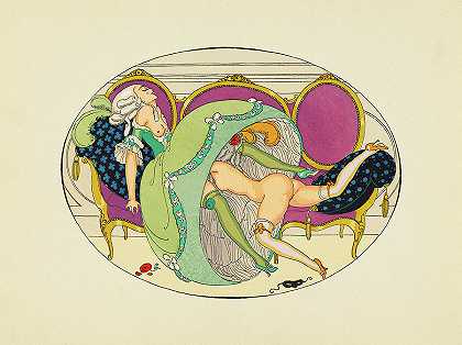 从爱神的快乐中得到的`The Crinoline, from The Pleasures of Eros by Gerda Wegener