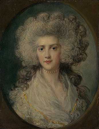 约翰·普吉夫人（凯瑟琳·霍金斯）`Mrs. John Puget (Catherine Hawkins) by Gainsborough Dupont
