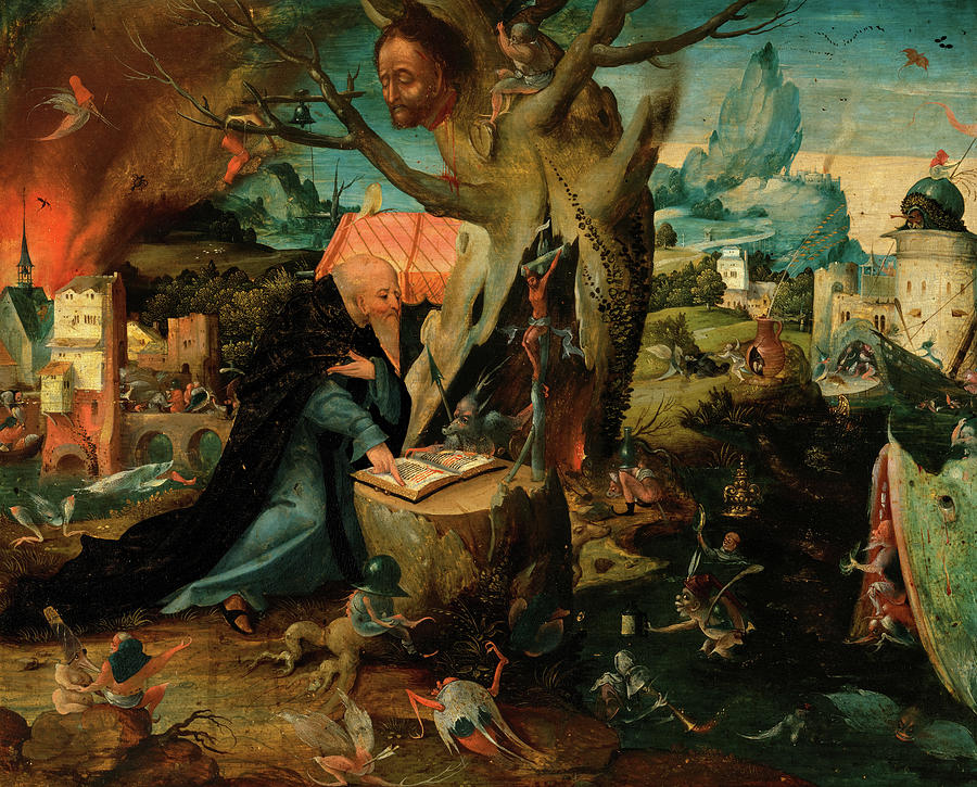 《圣安东尼的诱惑》，1450-1516年`Temptation of Saint Anthony, 1450-1516 by Hieronymus Bosch